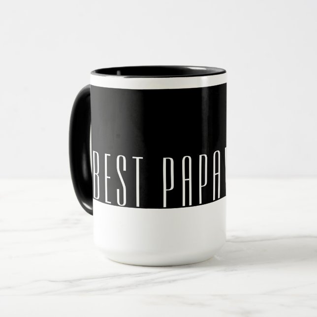 Modernes Schwarz/Weiß bester PAPAW aller Zeiten Tasse (Vorderseite Links)