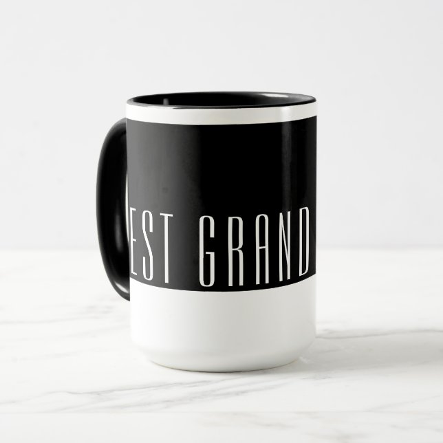 Modernes Schwarz & Weiß Bestes GRANDAD für Reisen  Tasse (Vorderseite Links)