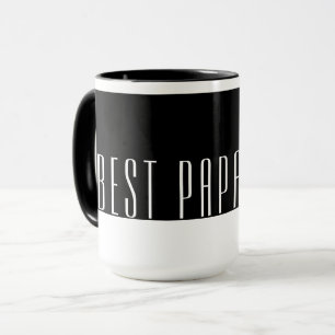 Modernes Schwarz/Weiß Bestes PAPA je Tasse