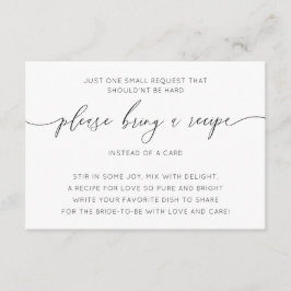 Modernes Schwarz-Weiß-Brautparty Rezept Begleitkarte