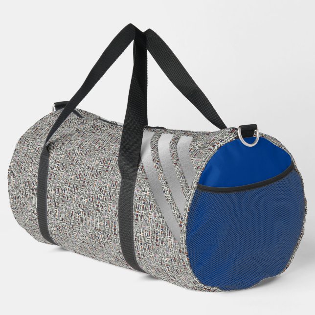 Modernes Schwarz-Weiß Duffle Bag (Rechte Ecke)