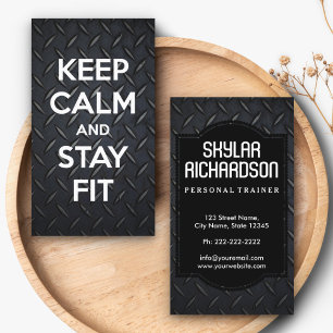 Modernes Schwarz-Weiß Fitnessstudio und Fitness T Visitenkarte