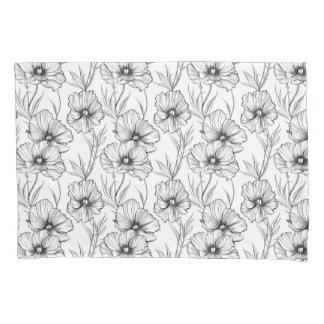 Modernes Schwarz-Weiß-Flora-Elegant Kissenbezug