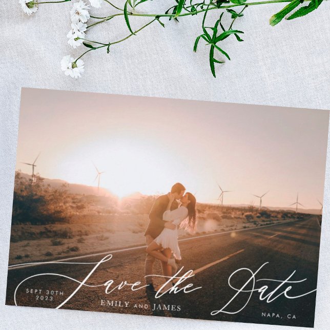 Modernes Schwarz-Weiß-Foto Die Hochzeit Save The Date (Von Creator hochgeladen)