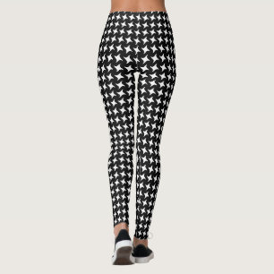 Modernes Schwarz-Weiß-Gehäuse-Muster Leggings