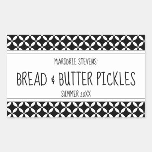 Modernes Schwarz-Weiß-Konservenlabel Rechteckiger Aufkleber