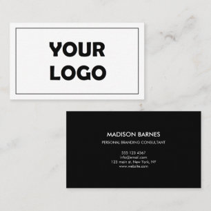 Modernes Schwarz-Weiß-Logo  Minimalistischer Beruf Visitenkarte