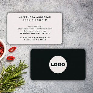 Modernes Schwarz-Weiß-Logo Professionell Visitenkarte
