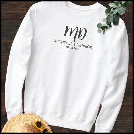 Modernes Schwarz-Weiß-Monogramm-Musikband und Name Sweatshirt