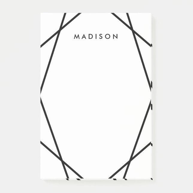 Modernes Schwarz-Weiß-Muster Post-it Klebezettel (Vorderseite)