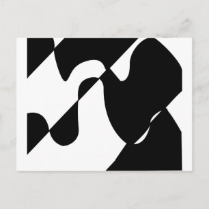 Modernes Schwarz-Weiß-Muster Postkarte