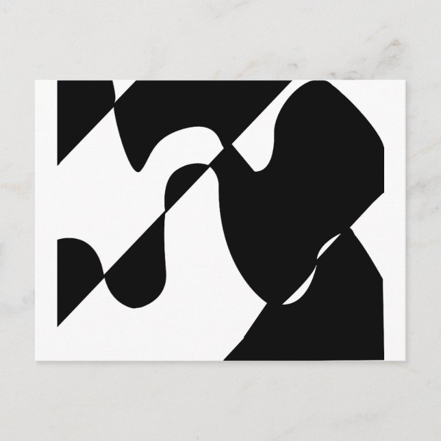 Modernes Schwarz-Weiß-Muster Postkarte (Vorderseite)