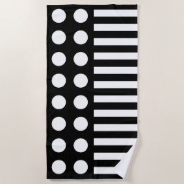 Modernes Schwarz-Weiß-Muster Strandtuch