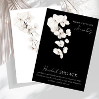 Modernes Schwarz-Weiß-Orchideen-Brautparty