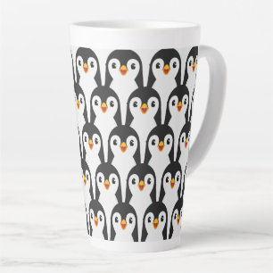 Modernes Schwarz-Weiß-Pinguin-Muster Milchtasse