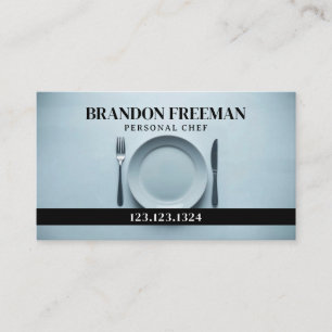 Modernes Schwarz-Weiß-Plattengussmesser nach oben Visitenkarte