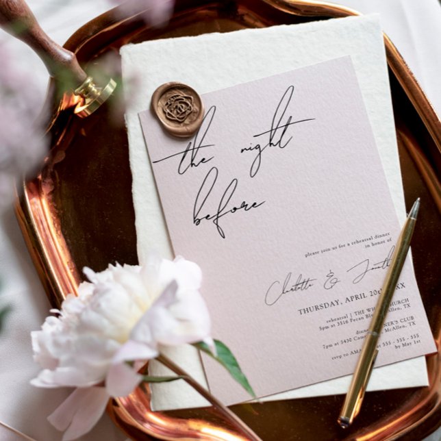 Modernes Schwarz-Weiß-Probe-Dinner Einladung (Von Creator hochgeladen)