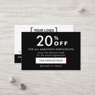 Modernes Schwarz-Weiß-Rabatt-Coupon-Logo QR Rabattkarte