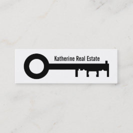 Modernes Schwarz-Weiß-Real-Anwesen Long Mini Visitenkarte