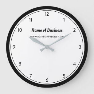 Modernes Schwarz-Weiß-Schlicht, einfach mit Zahlen Große Wanduhr