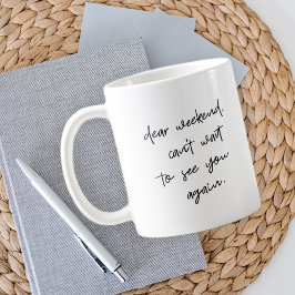 Modernes Schwarz-Weiß-Script Funny Kaffeetasse