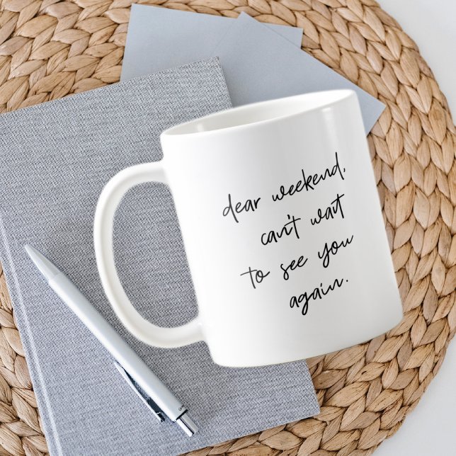 Modernes Schwarz-Weiß-Script Funny Kaffeetasse (Von Creator hochgeladen)