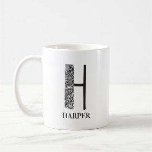 Modernes Schwarz-Weiß-Ursprüngliches Kaffeetasse