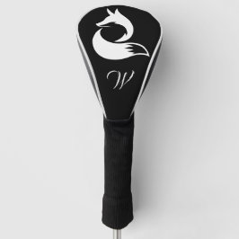 Modernes Schwarz-Weiß-Wildfox-Monogramm Golf Headcover