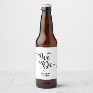 Modernes, Schwarz & Weiß "Wir tun" Bierflaschenetikett