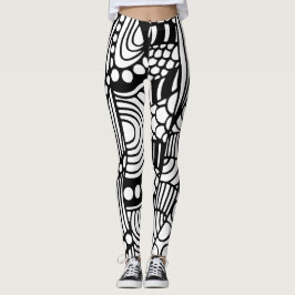 Modernes Schwarz-weißes abstrakt Leggings