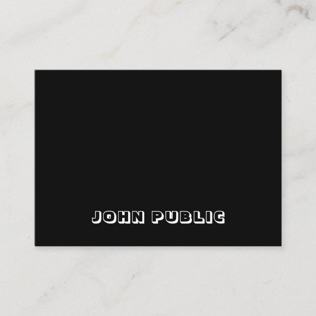 Modernes Schwarz-weißes B&W Elegantes Minimalistis Visitenkarte (Vorderseite)