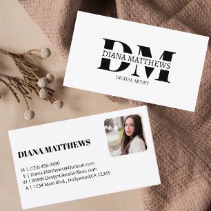 Modernes Schwarz-weißes, Berufliches Foto Visitenkarte