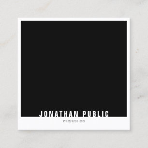 Modernes Schwarz-weißes Berufliches Template Quadratische Visitenkarte