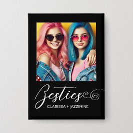 /Modernes Schwarz-weißes Bestie-Foto Personalisier Button