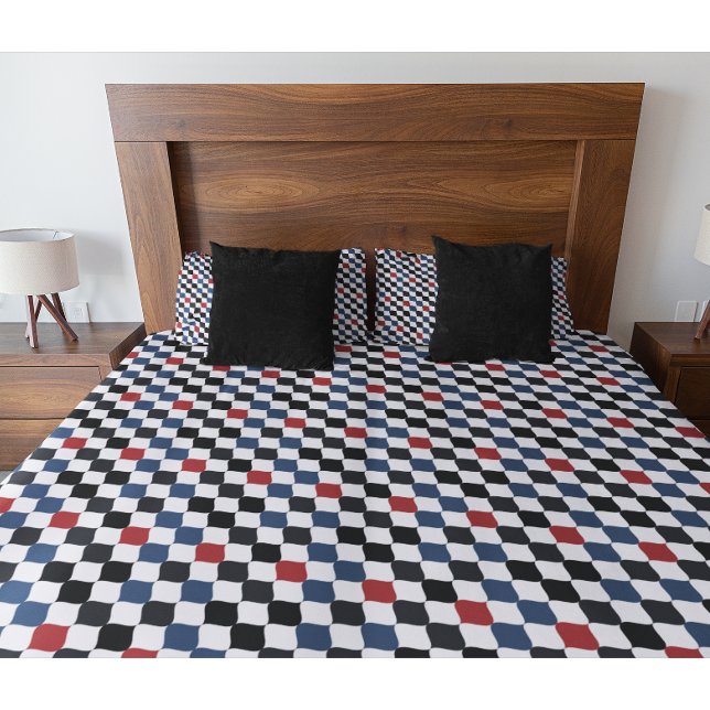 Modernes Schwarz-weißes Blaues Orangenfarben-Flag- Kissenbezug (Von Creator hochgeladen)