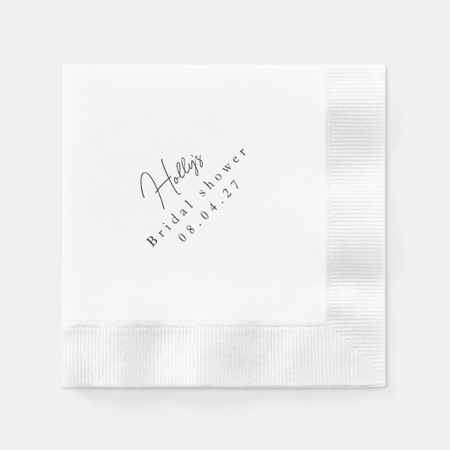 Modernes Schwarz-weißes Brautparty Napkins Serviette (Vorderseite)