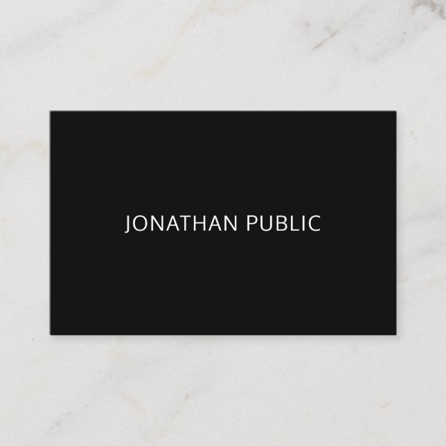 Modernes, Schwarz-weißes Design Visitenkarte (Vorderseite)