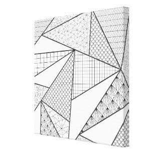 Modernes Schwarz-weißes Dreieck Geometrisches Must Leinwanddruck