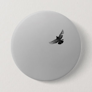 Modernes, Schwarz-weißes Foto für Vogeltauben Button