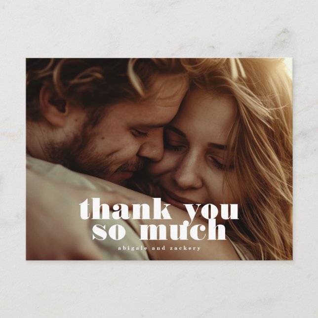 Modernes Schwarz-weißes Foto Postkarte (Vorderseite)