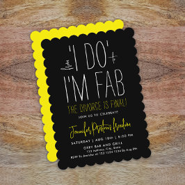 Modernes, Schwarz-weißes, gelbes Party Einladung