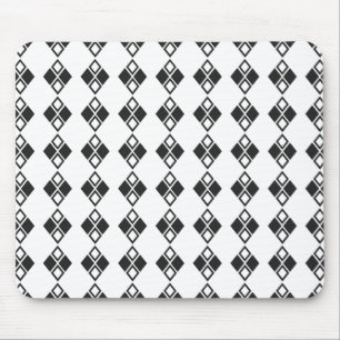 Modernes Schwarz-weißes geometrisches Harlequin-Mu Mousepad
