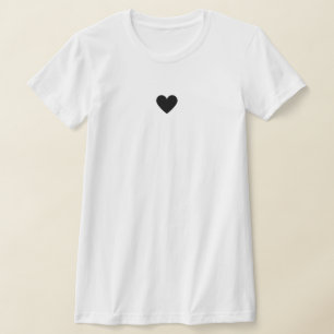Modernes Schwarz-weißes Herz Stilvolle Chic Liebe  T-Shirt