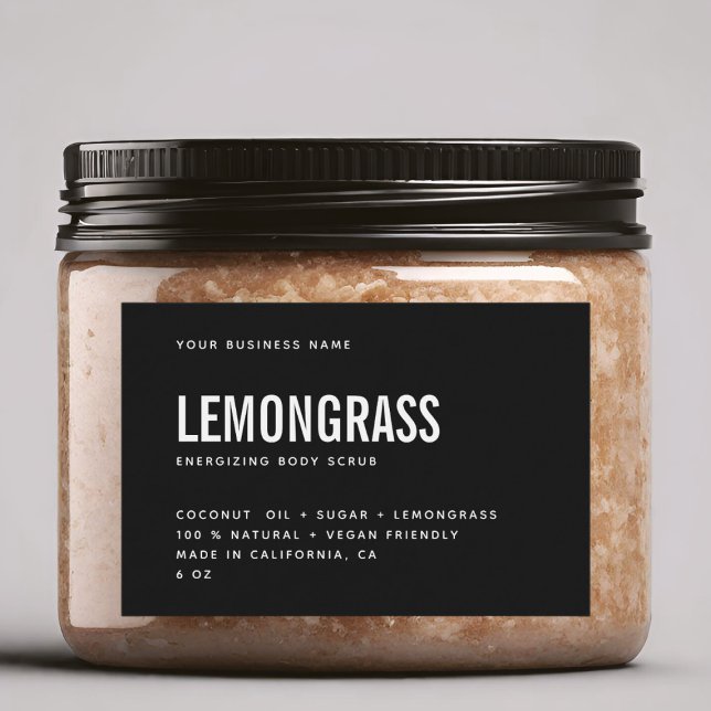 Modernes Schwarz-weißes Karosserieetikett Lebensmitteletikett (Von Creator hochgeladen)