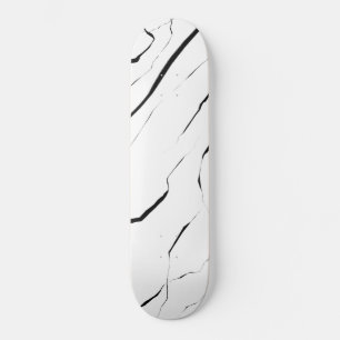 Modernes Schwarz-weißes Marmormuster Skateboard