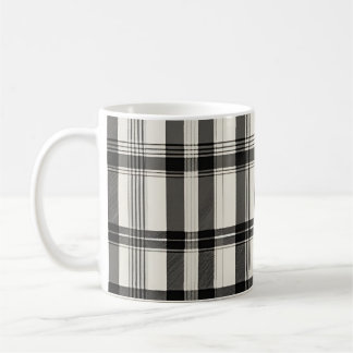 Modernes Schwarz-weißes Monochromie-Kariert Kaffeetasse