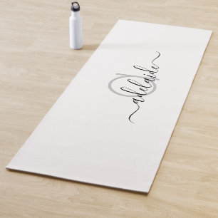 Modernes Schwarz-weißes Monogramm Yogmata Yogamatte