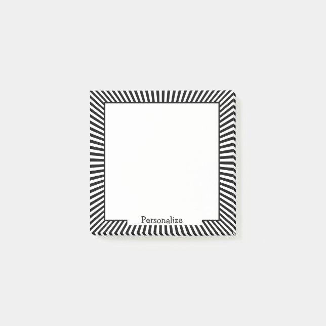 Modernes Schwarz-weißes optisches Illusionsdesign Post-it Klebezettel (Vorderseite)