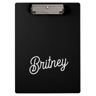 Modernes Schwarz-weißes Personalisiertes Monogramm Klemmbrett