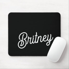 Modernes Schwarz-weißes Personalisiertes Monogramm Mousepad
